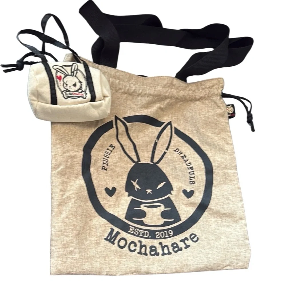 Plushie Dreadfuls Beige and Black Bag & mini